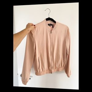 Theory Blush Silk Bomber Jacket - like new!!